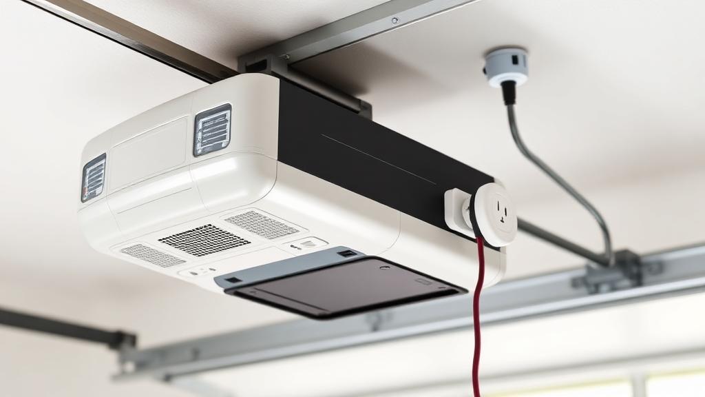 Modern garage door opener with surge protection installation